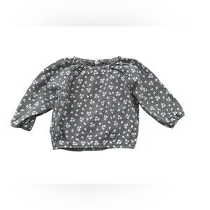 Quincy Mae Size 12-18 Months Cinch Longsleeve Tee in Ditsy Floral Eucalyptus